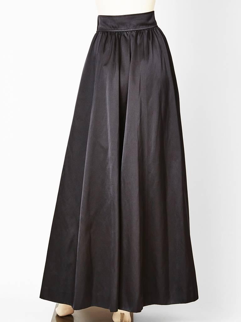 Black Yves Saint Laurent Satin Evening Skirt