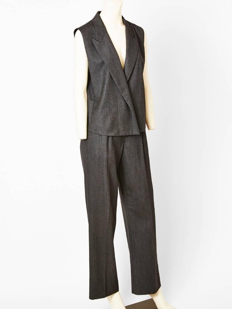 Black Hermes Wool Flannel Pant Ensemble