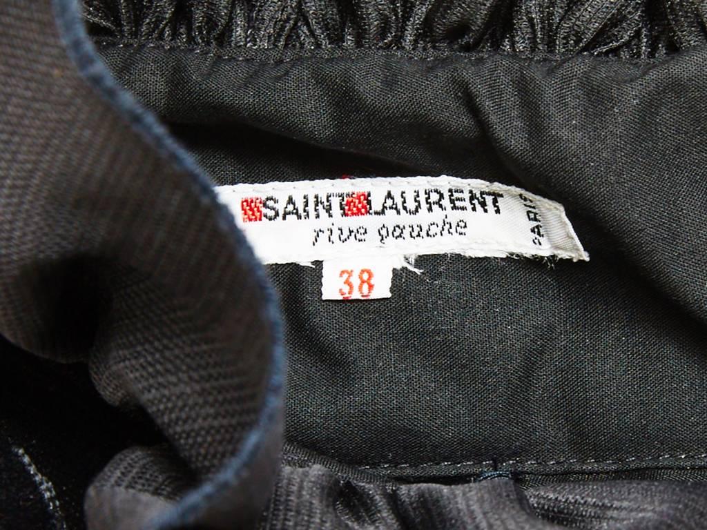 Women's Yves Saint Laurent Velvet Top With Gazar Sleeve Detail