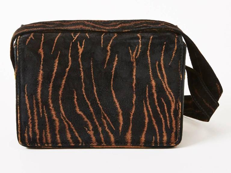 Maud Frizon Animal Print Suede Box Bag at 1stDibs