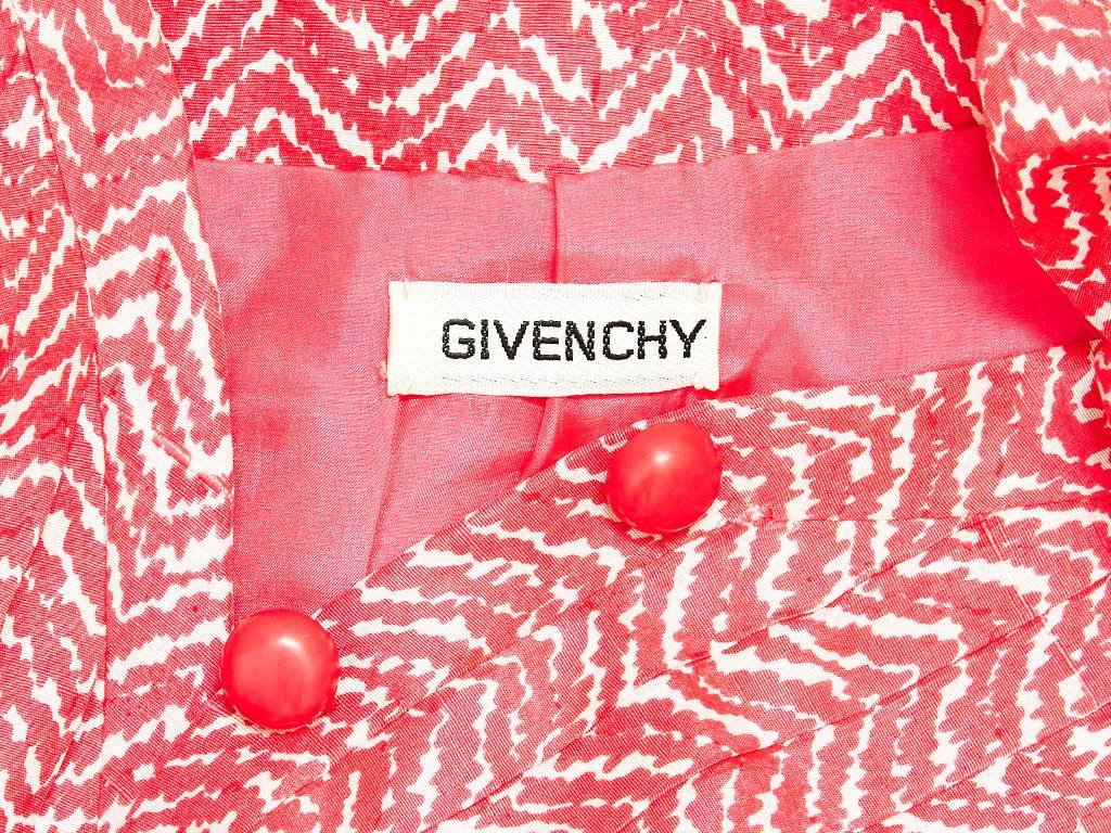Women's Givenchy Couture Silk Herringbone Print Dress and Jacket Ensemble