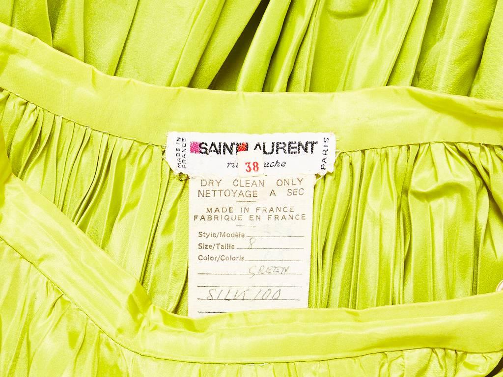 Yves Saint Laurent  Chartreuse Taffeta Gypsy Skirt In Excellent Condition In New York, NY