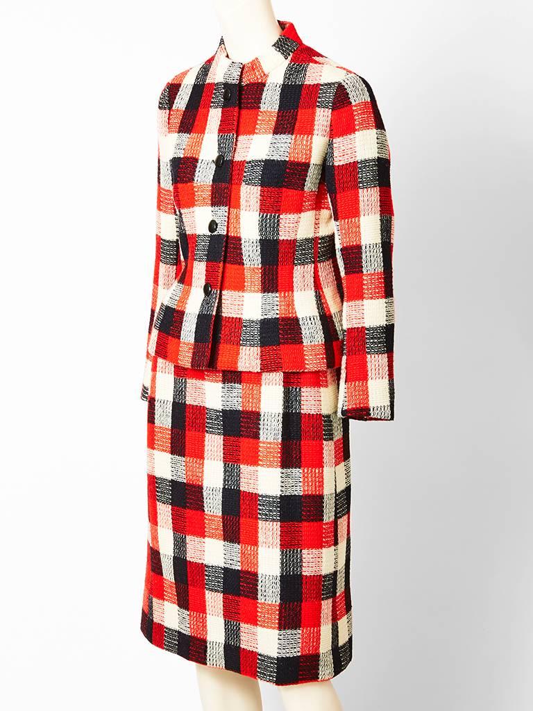 Beige Givenchy Couture Plaid Day Suit