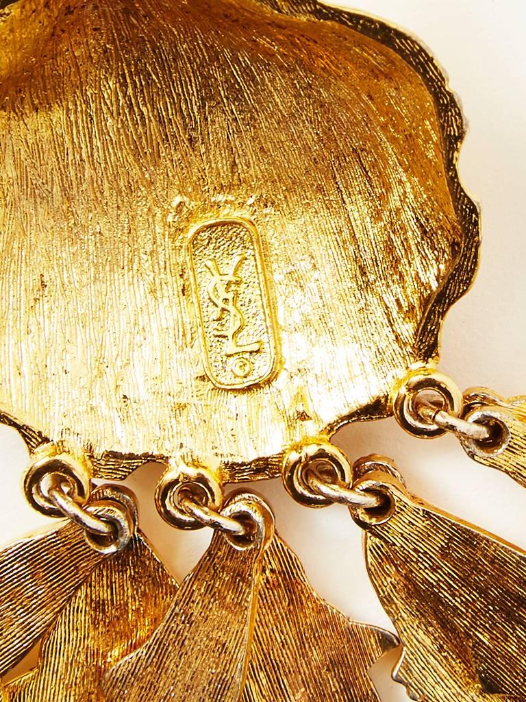 Yves Saint Laurent Gold Fish Charm Necklace 1