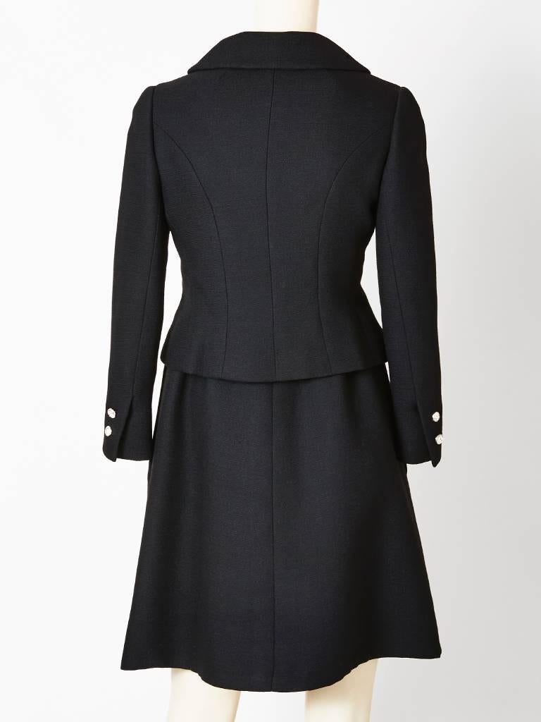 Norman Norell Wool Crepe Dress and Jacket DInner Ensemble In Excellent Condition In New York, NY