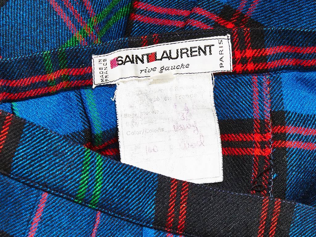 Yves Saint Laurent Plaid Kilt In Excellent Condition In New York, NY