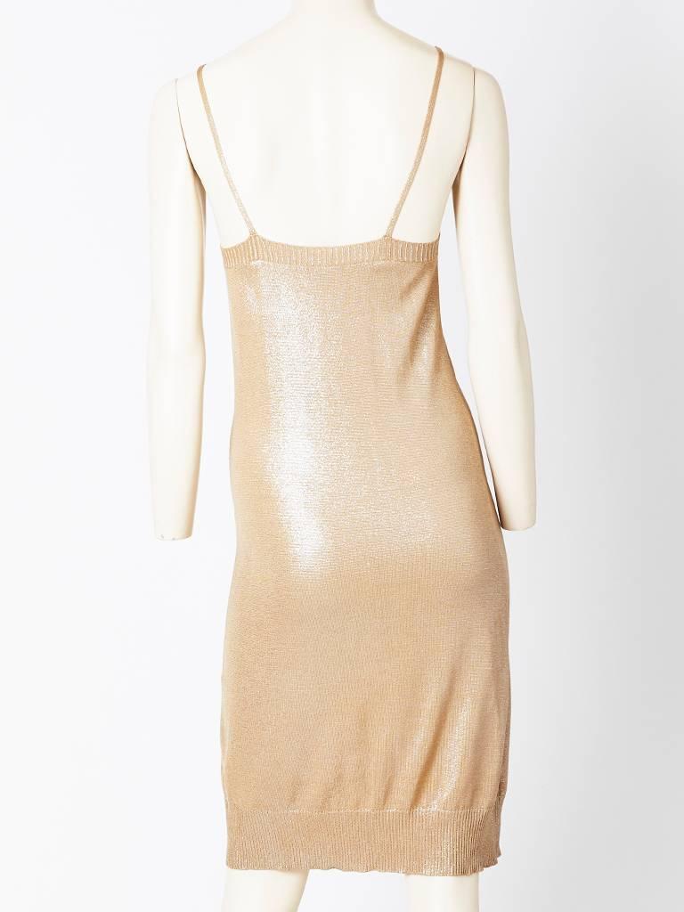 gold slip dress