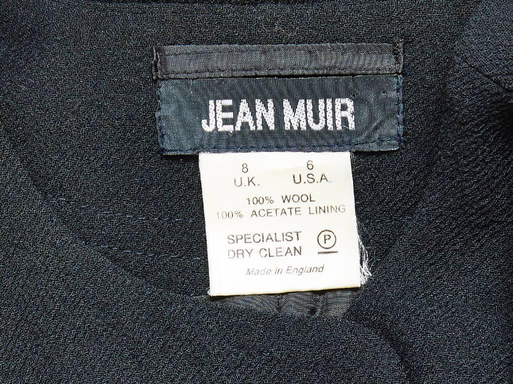 Black Jean Muir Wool Crepe Belted Coat/Dress