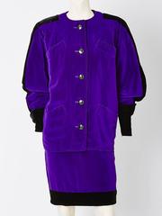 Yves Saint Laurent Velvet Couture Ensemble