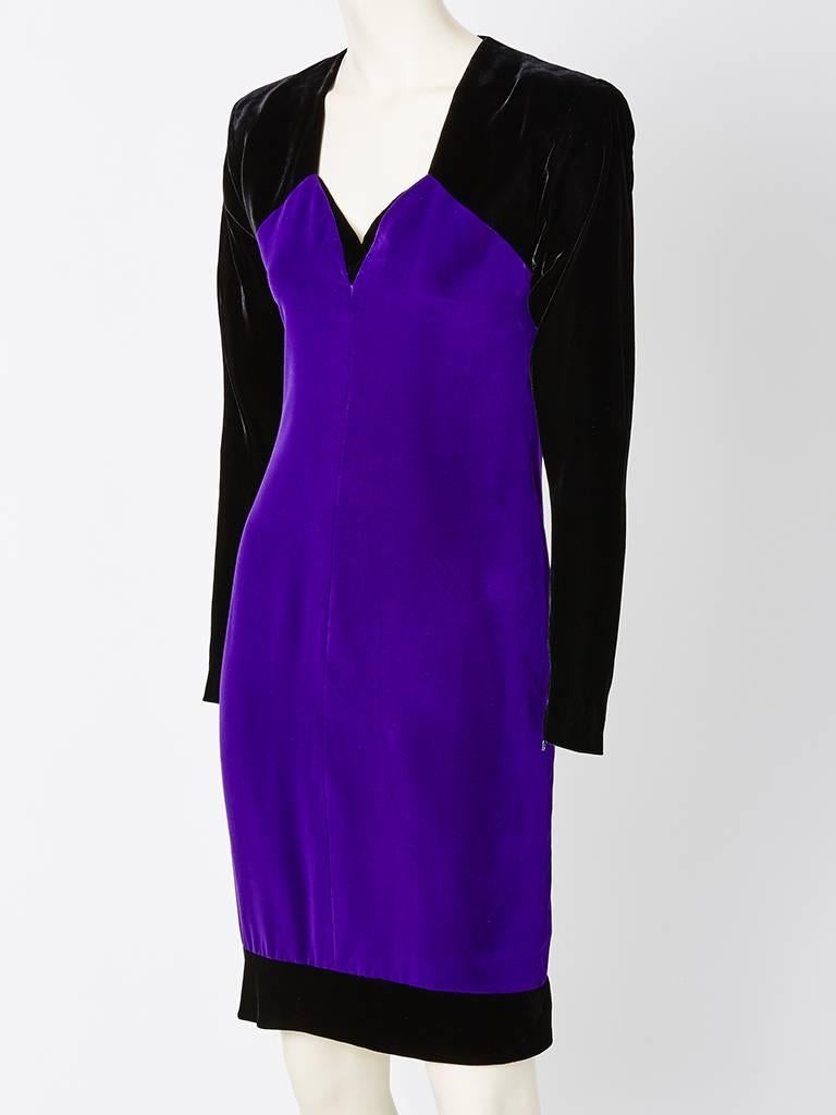 Purple Yves Saint Laurent Velvet Couture Ensemble For Sale