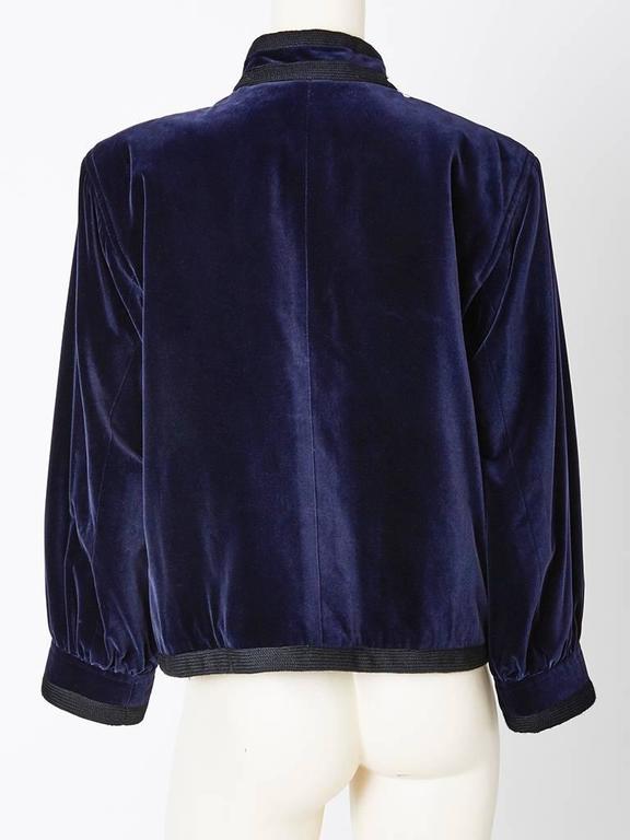 Yves Saint Laurent Midnight Blue Velvet Chinese Collection Jacket at ...