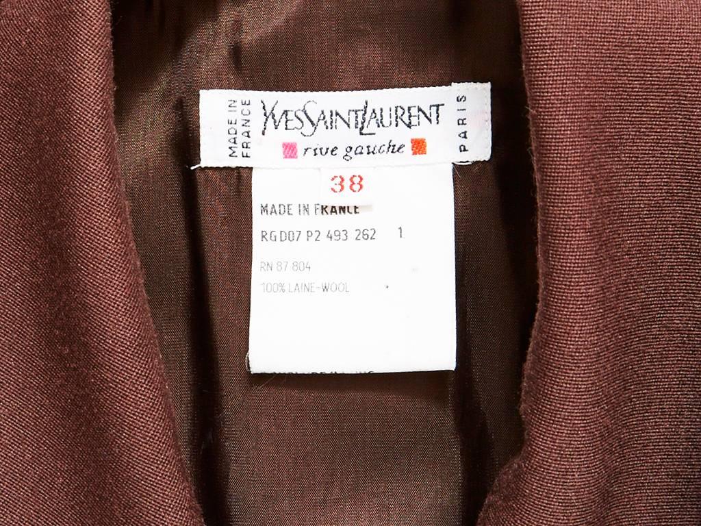 Yves Saint Laurent Chocolate Brown Jumpsuit In Excellent Condition In New York, NY