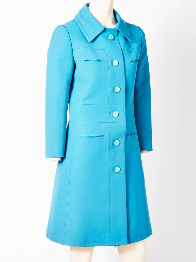 Nina Ricci Robins Egg Blue Spring Coat  In Good Condition In New York, NY