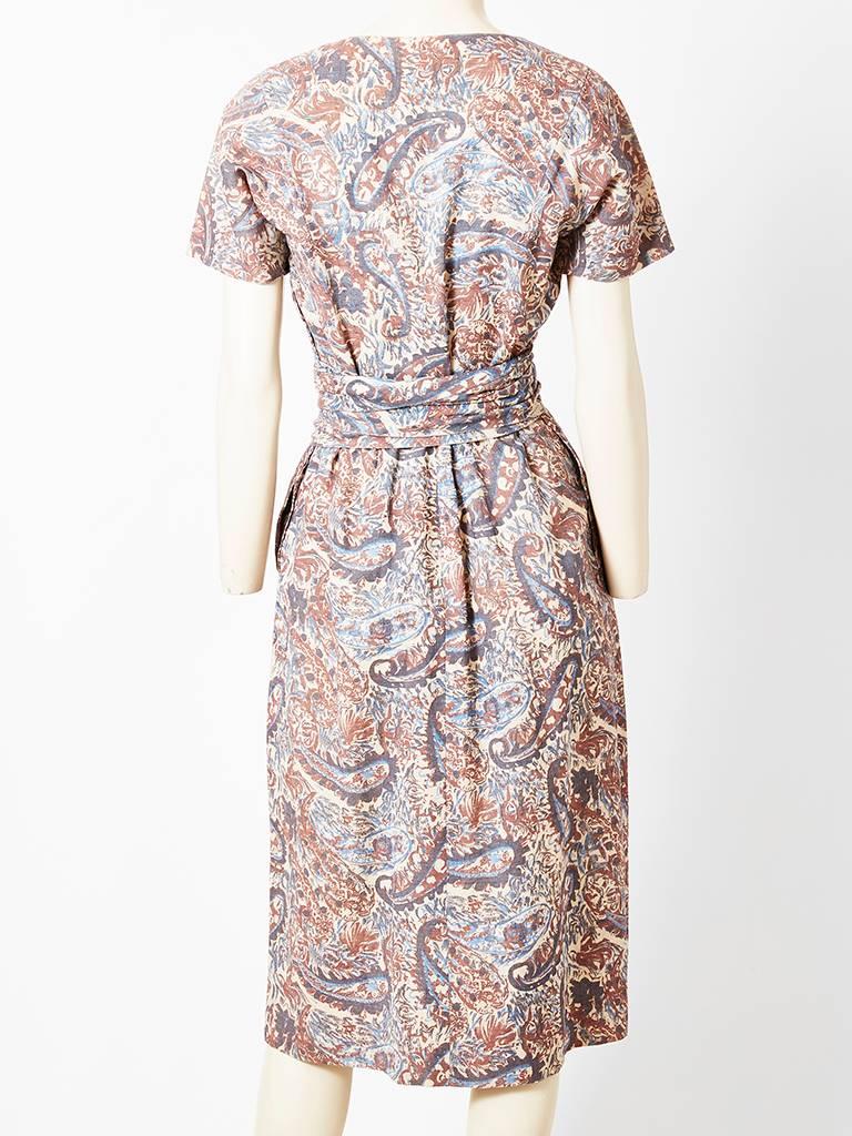 Claire McCardell Patterned Day Dress In Excellent Condition In New York, NY