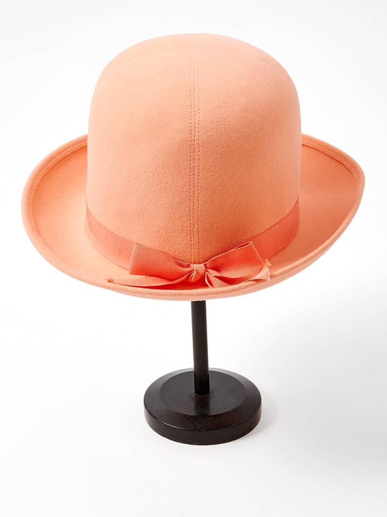 Orange Adolfo Wool Felt Fedora