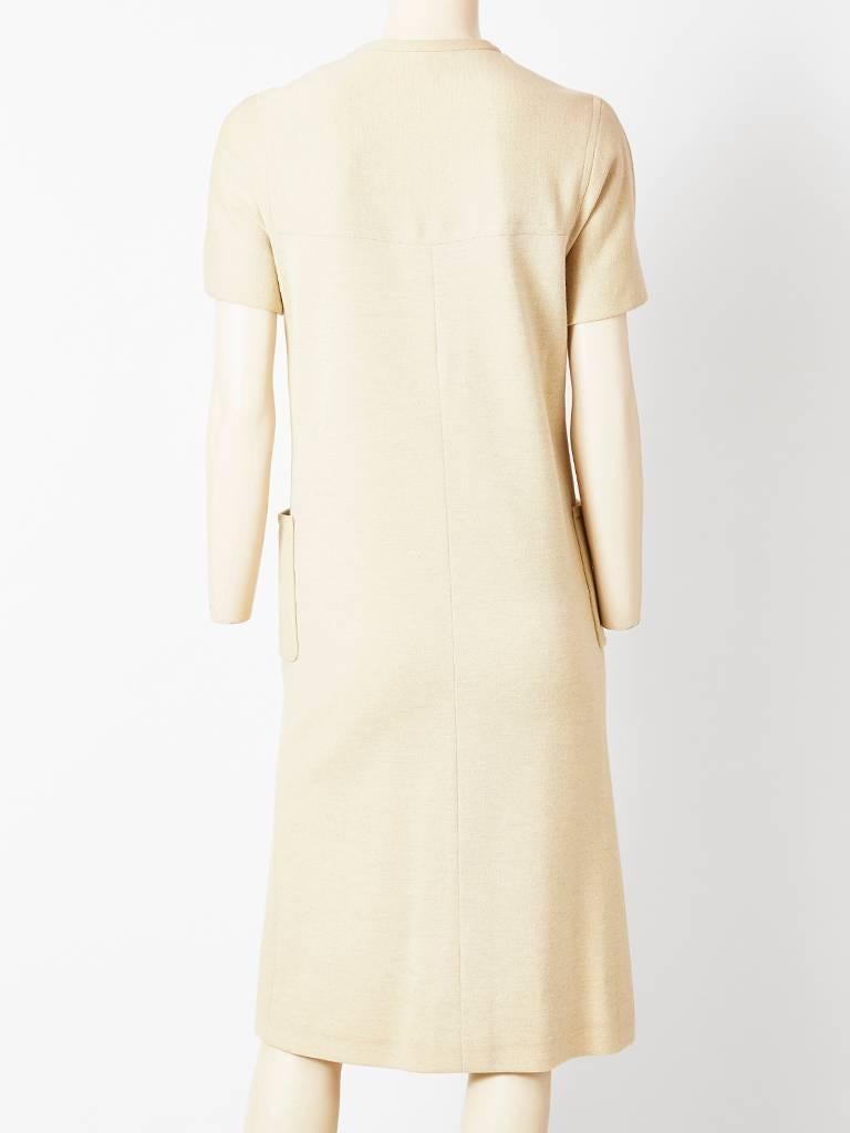 White Norell Wool Knit Day Dress For Sale