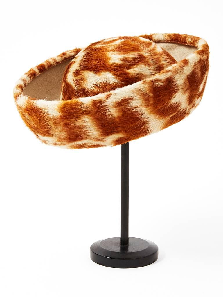 Brown Schiaparelli Animal Wool Felt hat