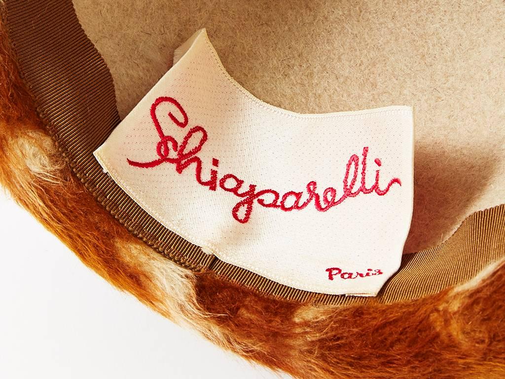 Schiaparelli Animal Wool Felt hat In Excellent Condition In New York, NY