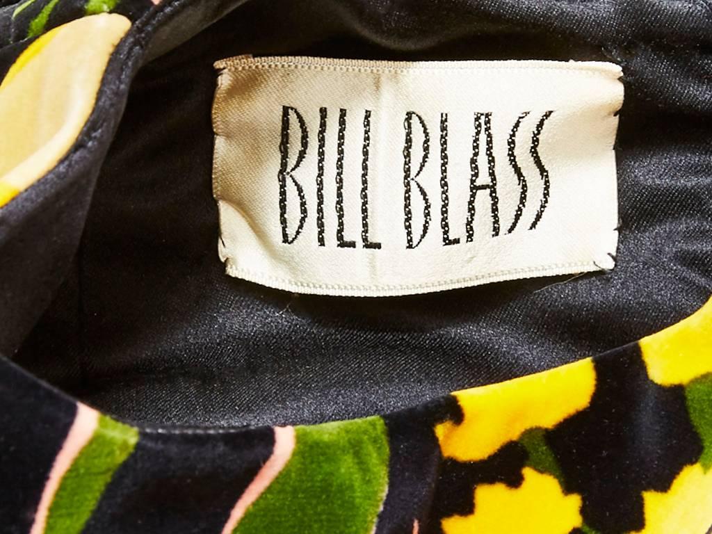Bill Blass Floral Pattern Velvet Maxi Dress C.1970's In Excellent Condition In New York, NY