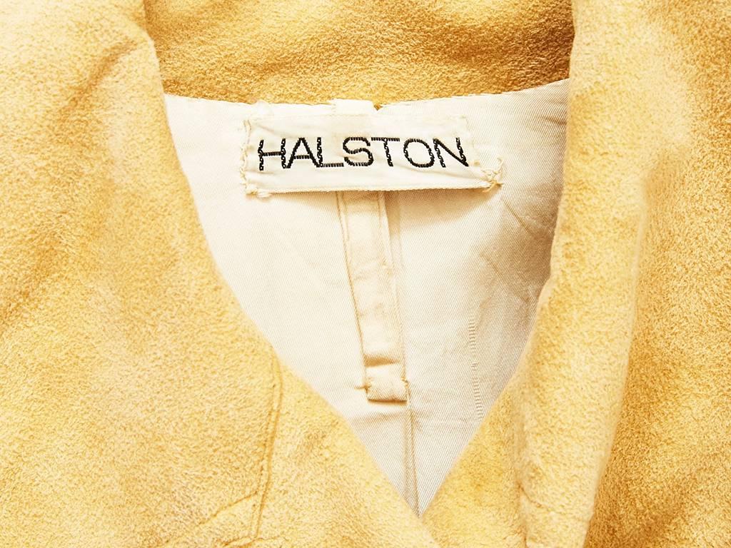 Halston Ultra Suede Double Breasted Trench In Good Condition In New York, NY