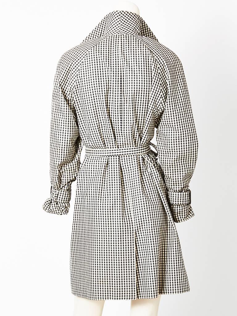 Chanel Gingham Belted Trench In Excellent Condition In New York, NY