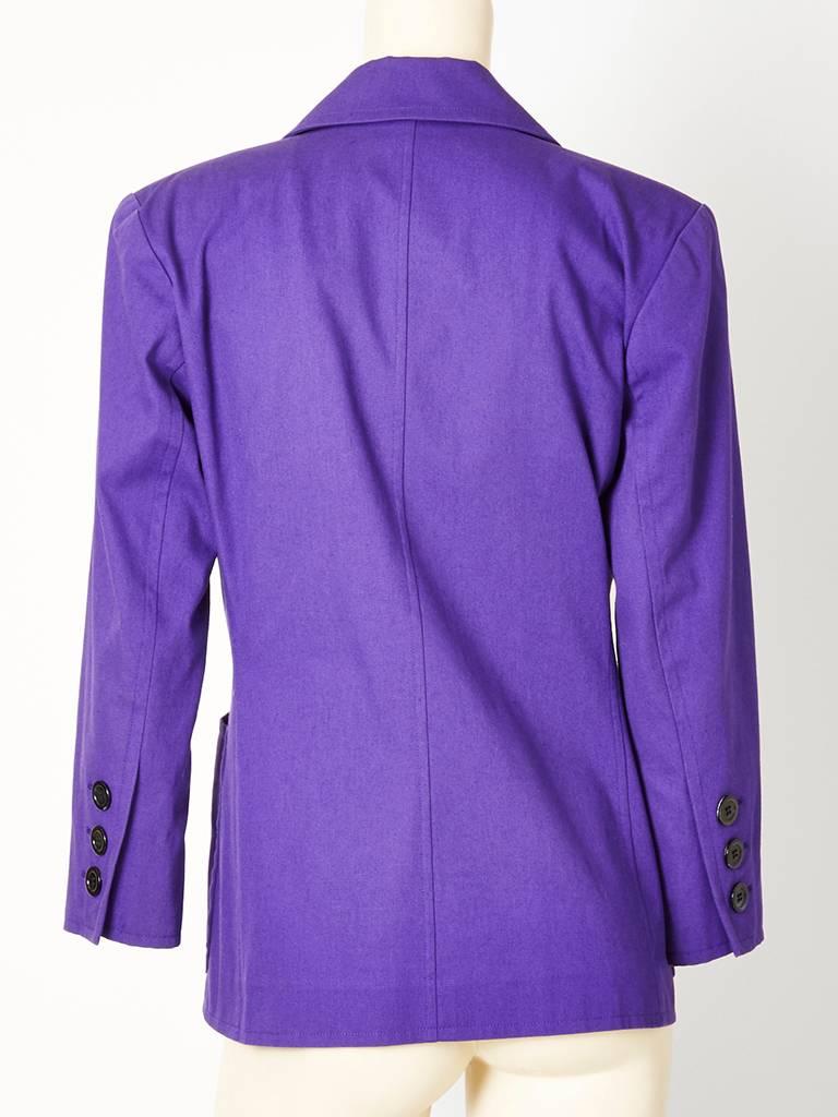 Purple Yves Saint Laurent Cotton Blazer