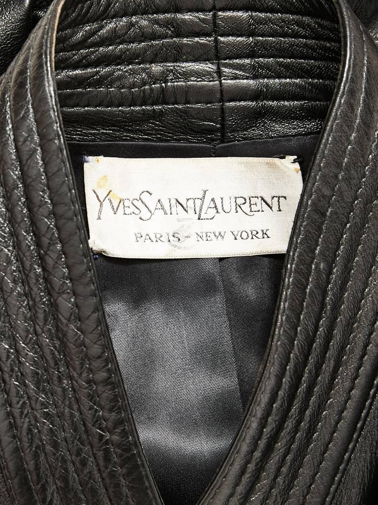Women's Yves Saint Laurent Chinese Collection Leather Belted Jacket