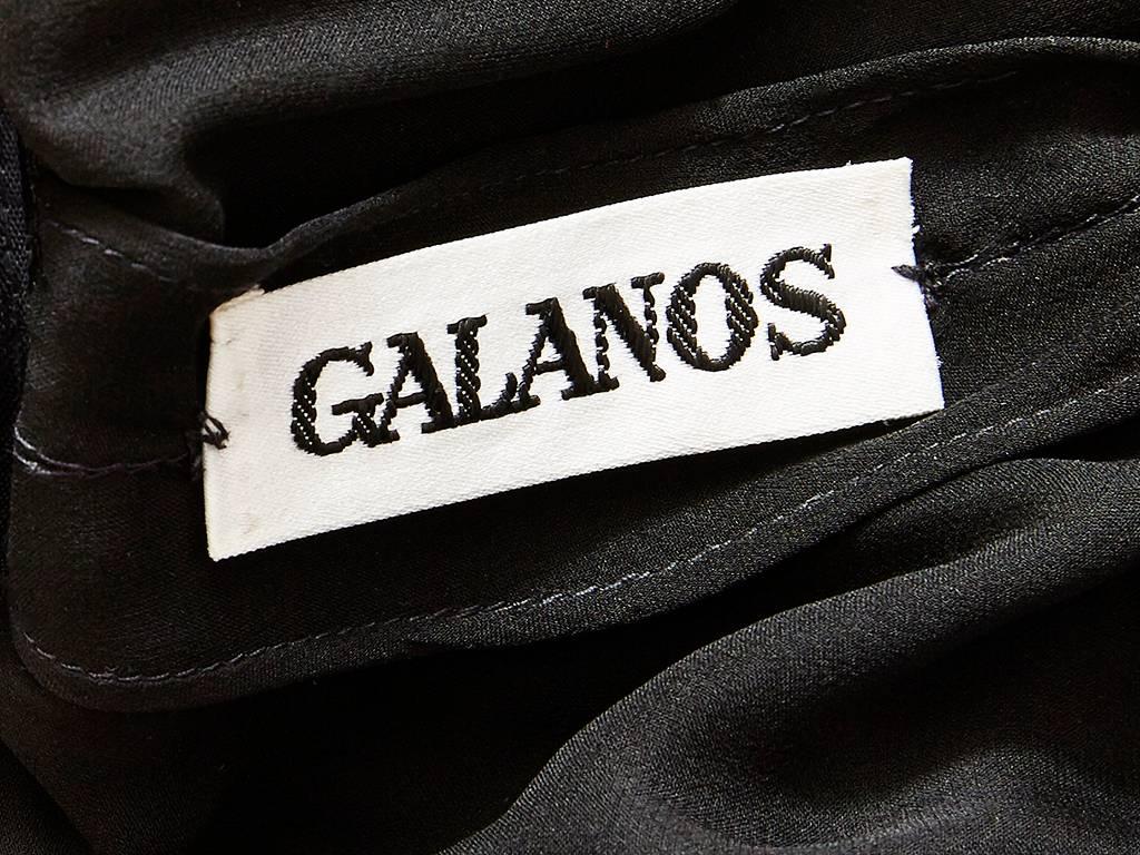 Black Galanos Chiffon Dinner Dress With Flounced Collar For Sale