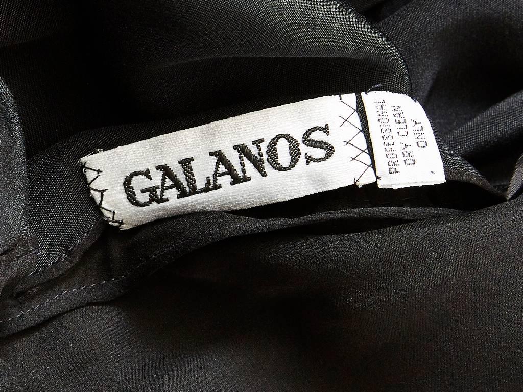 Black Galanos Draped Crepe Cocktail Dress For Sale