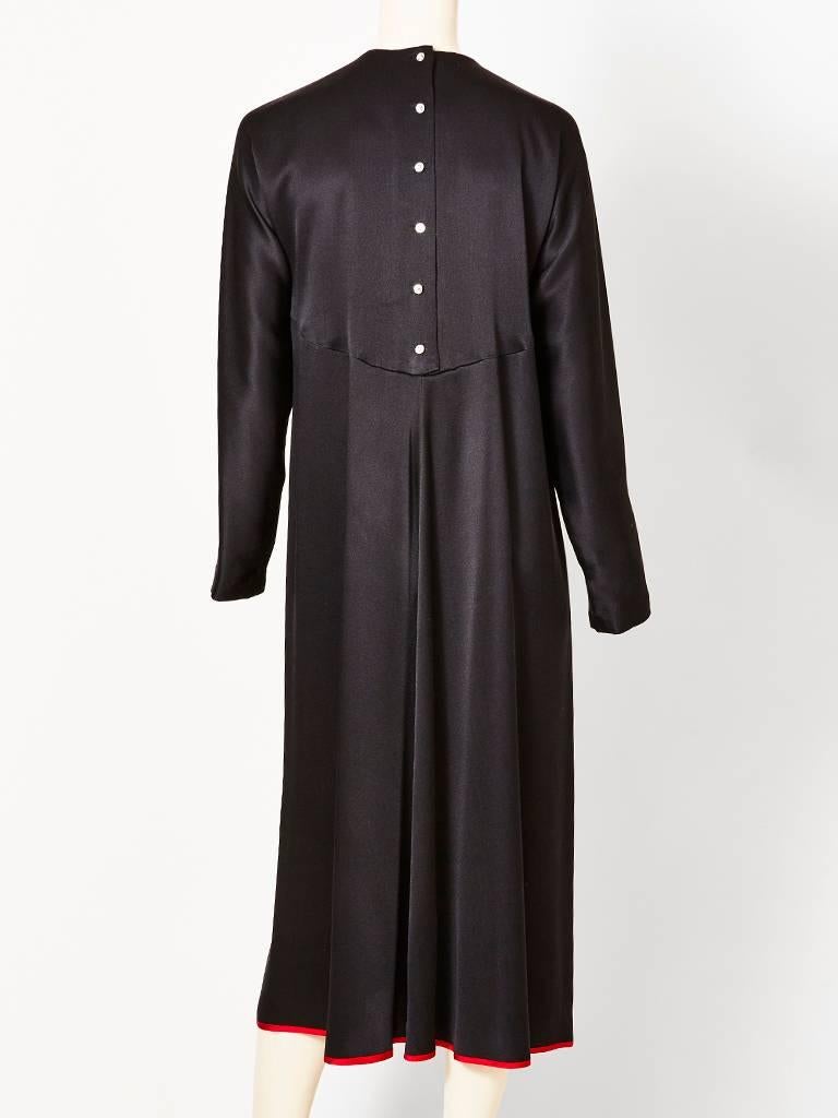 Black Geoffrey Beene Silk Charmeuse Evening Midi Dress