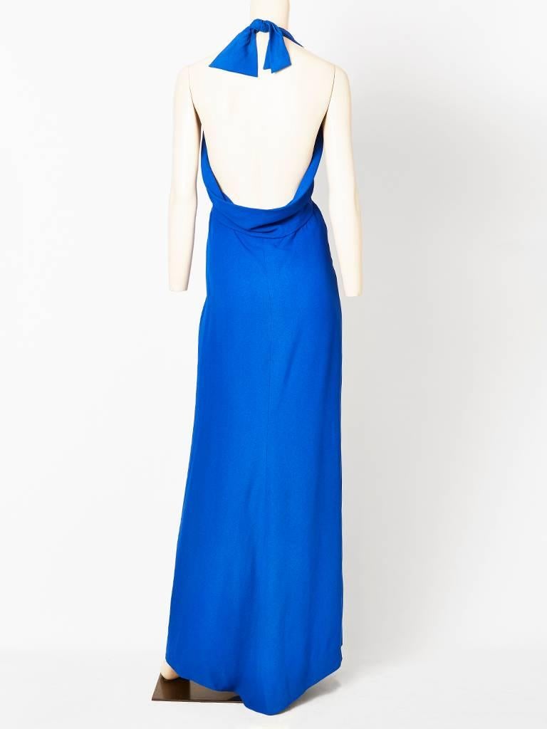 Yves Saint Laurent Crepe Halter Neck Gown In Excellent Condition In New York, NY
