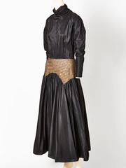 Geoffrey Beene Taffeta Evening Dress With Point D'Esprit Detail