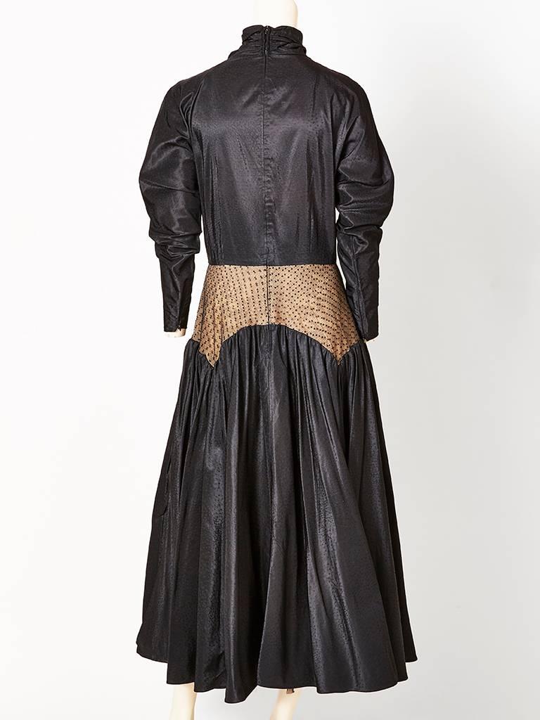 Women's Geoffrey Beene Taffeta Evening Dress With Point D'Esprit Detail For Sale