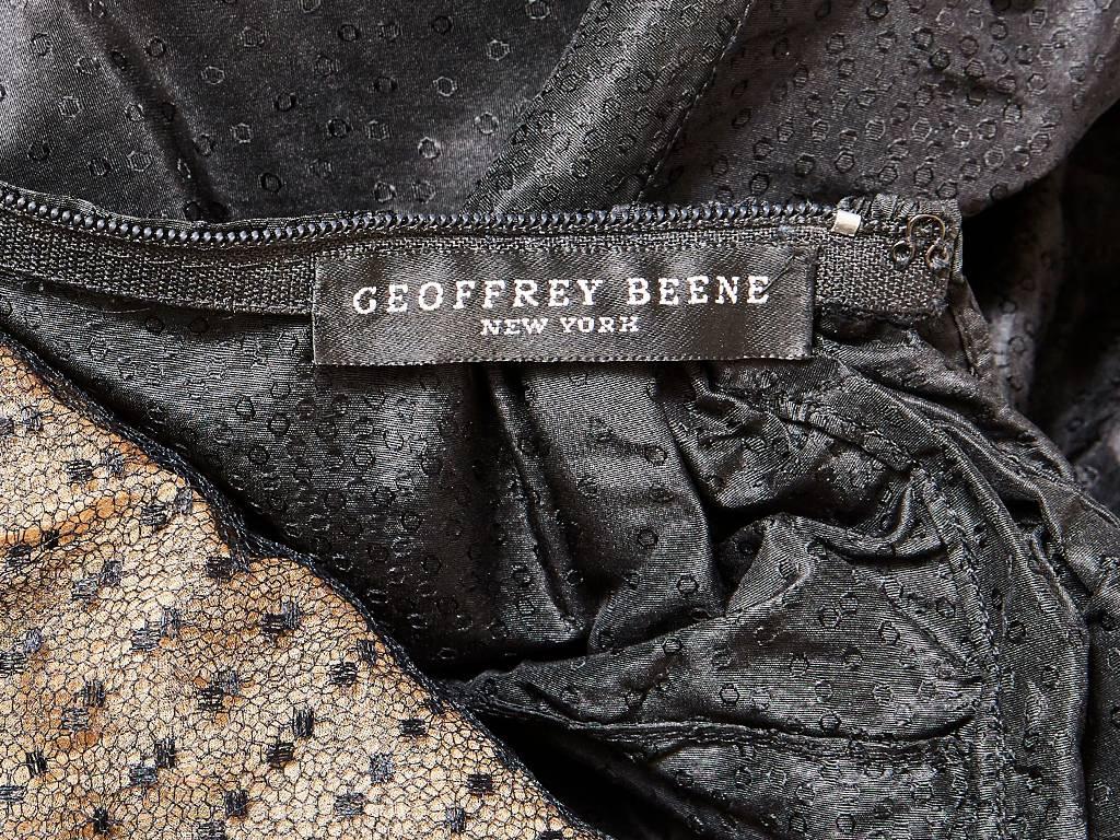 Geoffrey Beene Taffeta Evening Dress With Point D'Esprit Detail For Sale 1