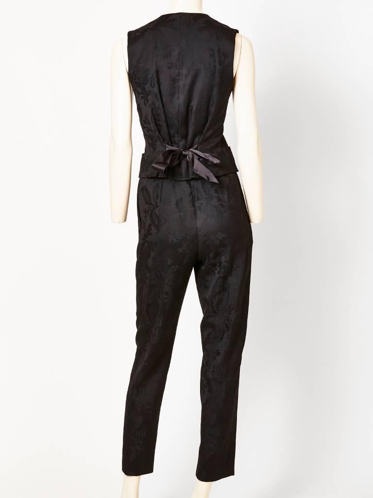 Yves Saint Laurent Damask Vest and Pant Ensemble In Excellent Condition In New York, NY