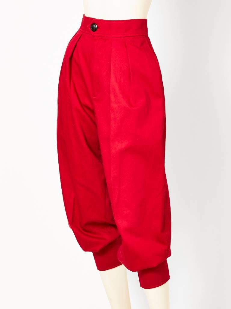 Yves Saint Laurent, red, cotton gaberdine, 