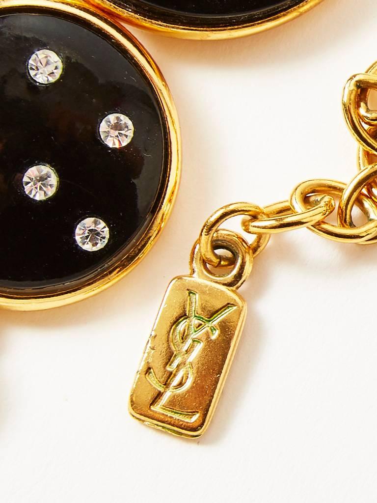Yves Saint Laurent Enamel and Rhinestone Necklace In Excellent Condition In New York, NY
