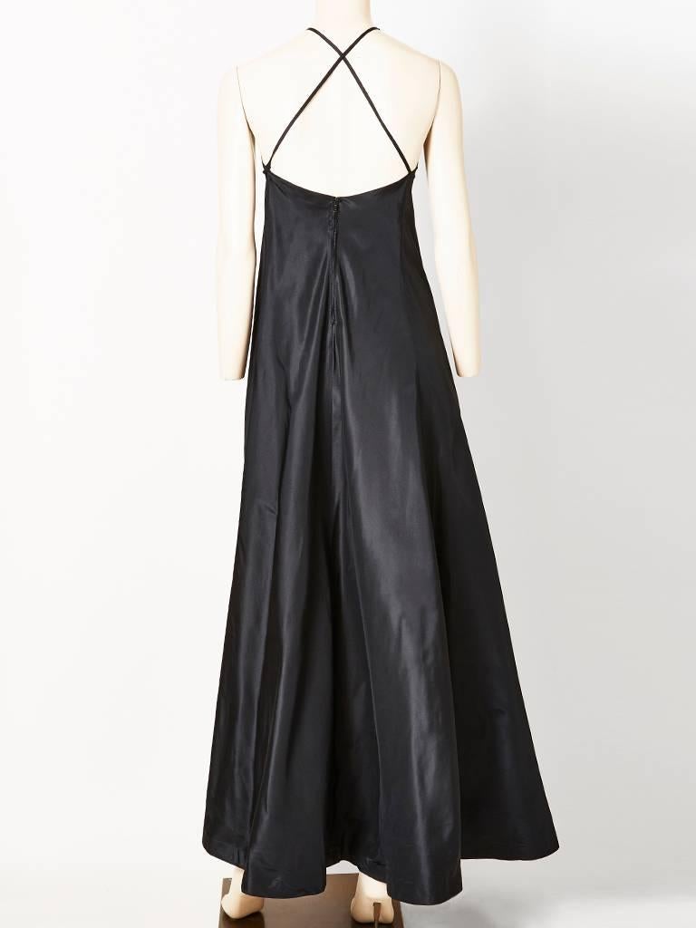 Silk Taffeta Halter Neck Gown In Excellent Condition In New York, NY