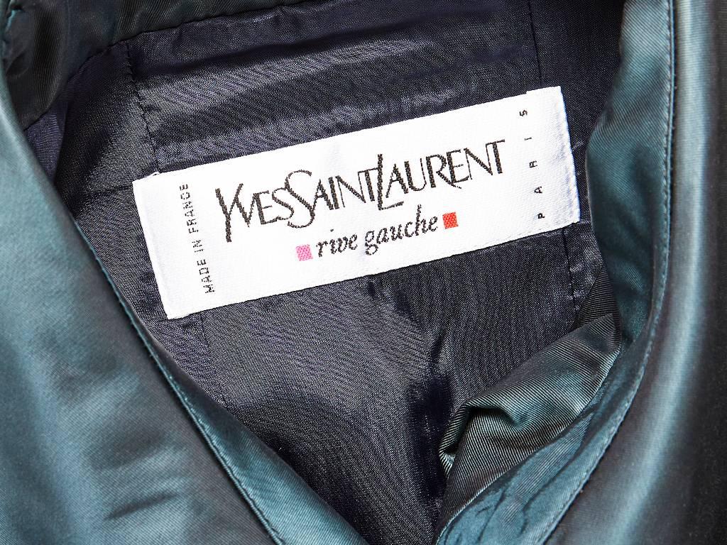 Yves Saint Laurent Petrol Green Classic Trench In Excellent Condition In New York, NY