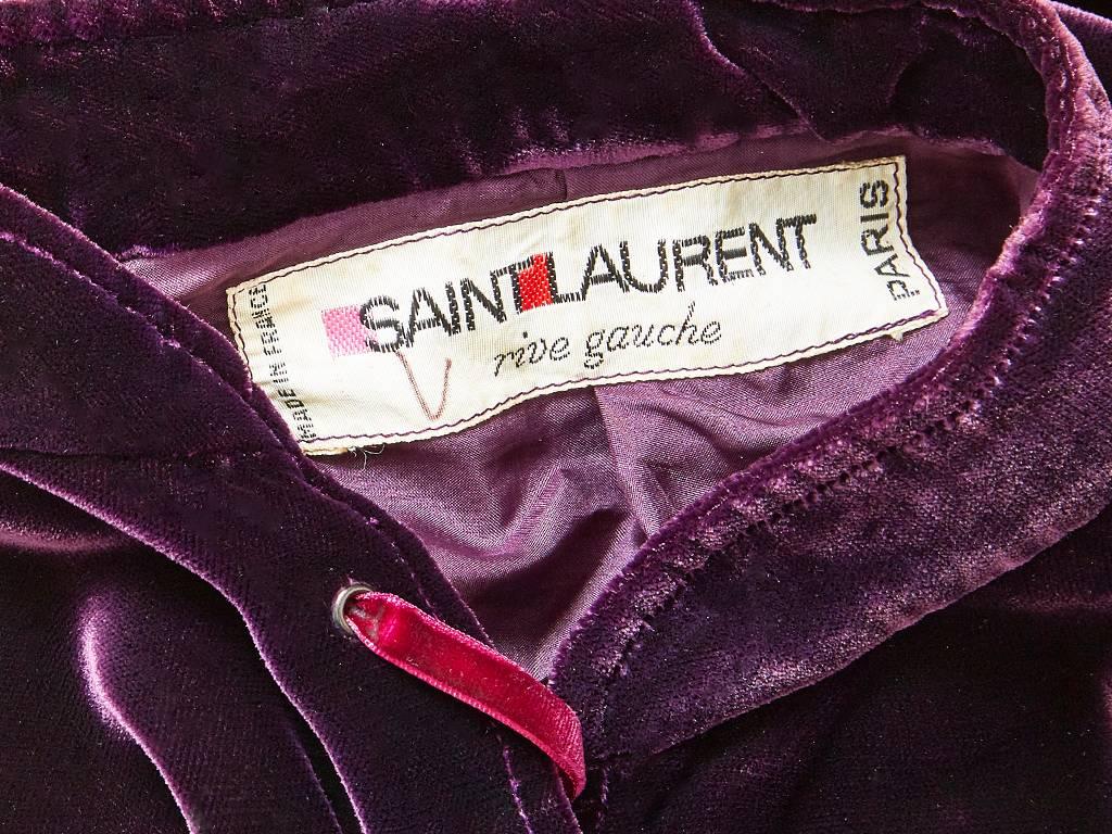 Yves Saint Laurent  Aubergine Velvet Jacket In Excellent Condition In New York, NY