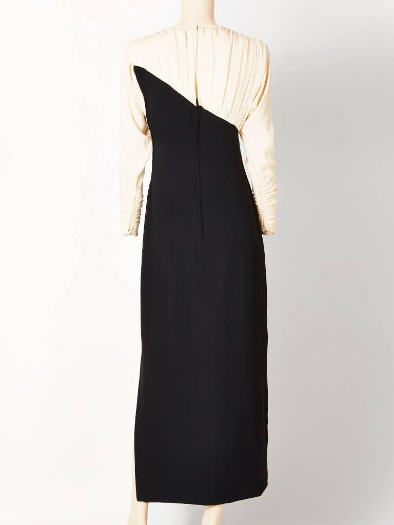 Black Galanos 40's Inspired Crepe Evening Gown