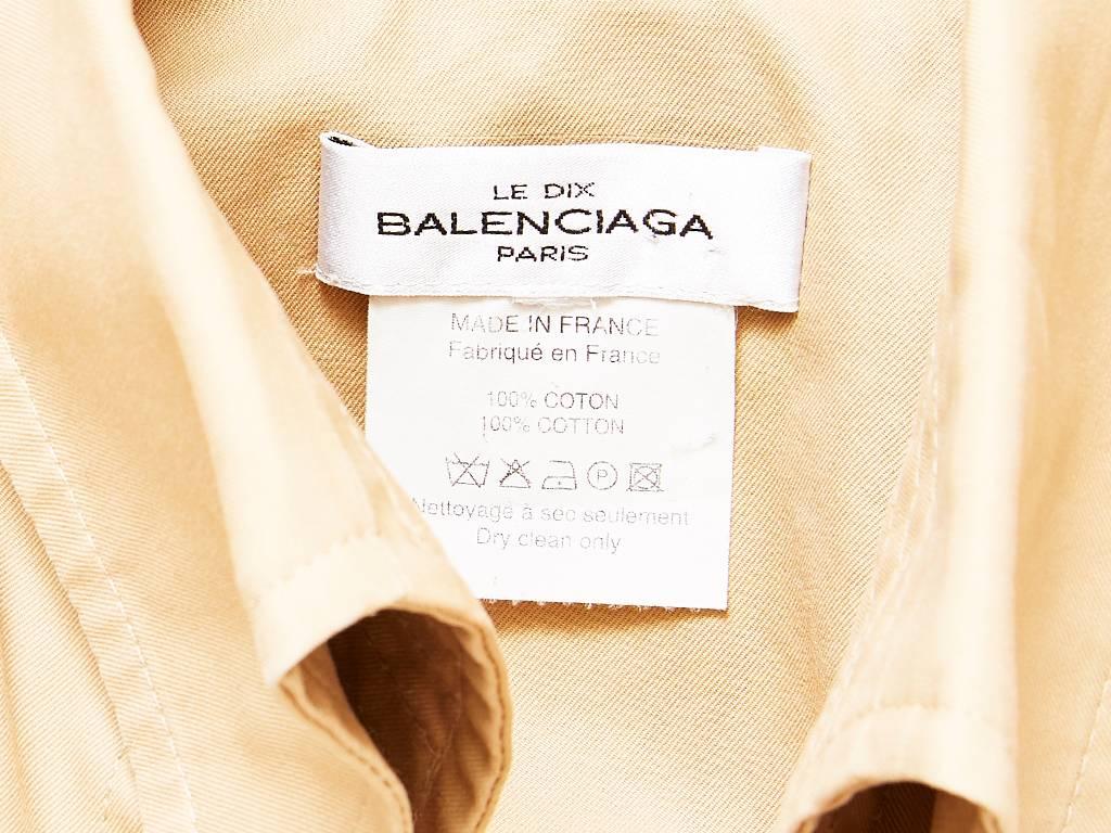 Balenciaga Le Dix Classic Khaki Trench In Excellent Condition In New York, NY