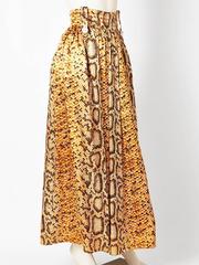 Reptile Print Hostess Skirt 1970's