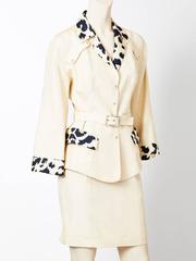 Thierry Muglar Iconic Skirt Suit With Leopard Detail