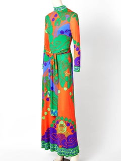 Leonard Jersey-Maxikleid aus Seidenstrick mit Gürtel