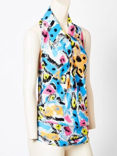 Lagerfeld Abstract Pattern Wrap Top