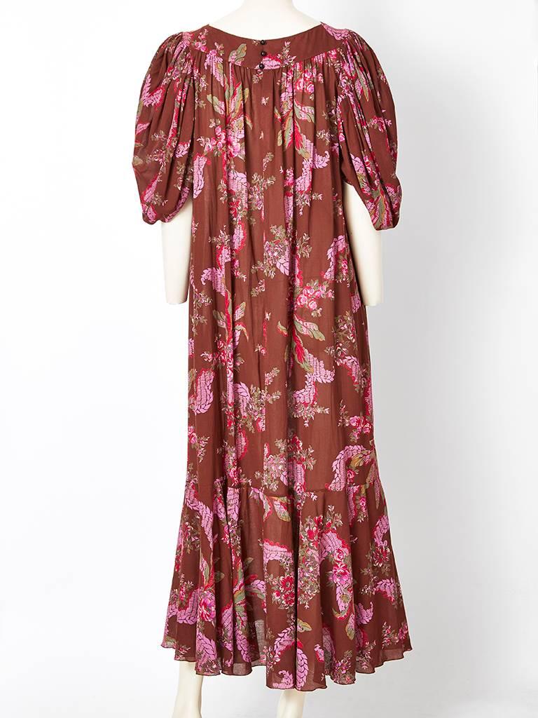 Chloe Floral Pattern 70's Maxi Dress In Excellent Condition In New York, NY