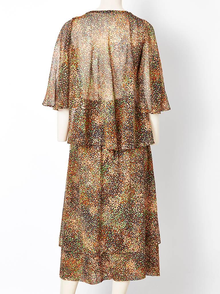 Yves Saint Laurent Confetti Pattern 70's Ensemble In Excellent Condition In New York, NY