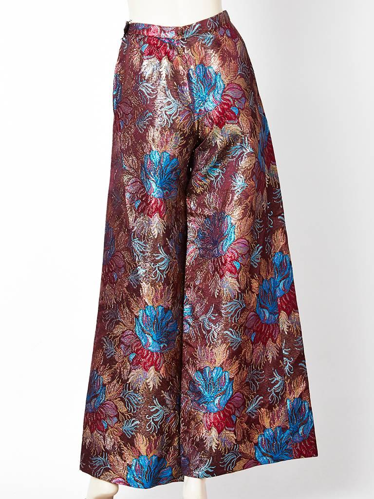 Brown Yves Saint Laurent Jacquard Palazzo Pant