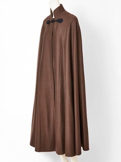 Yves saint Laurent Wool Cape with Mandarin Collar